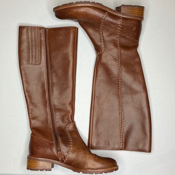 Sofft Shoes - Sofft Leather Riding Boots Knee‎ High Stacked 6.5M